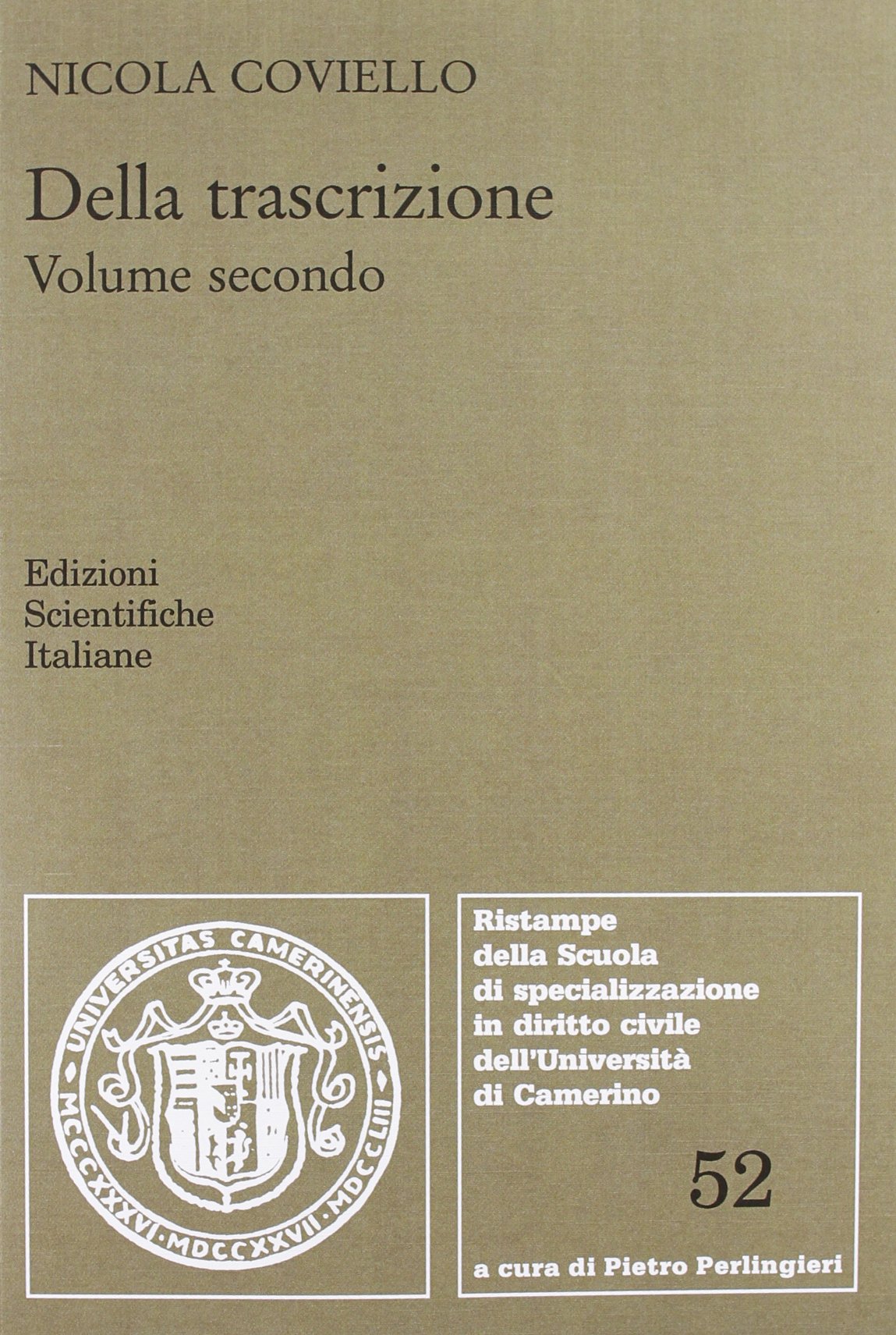 Della trascrizione (Univ. Camerino) Law