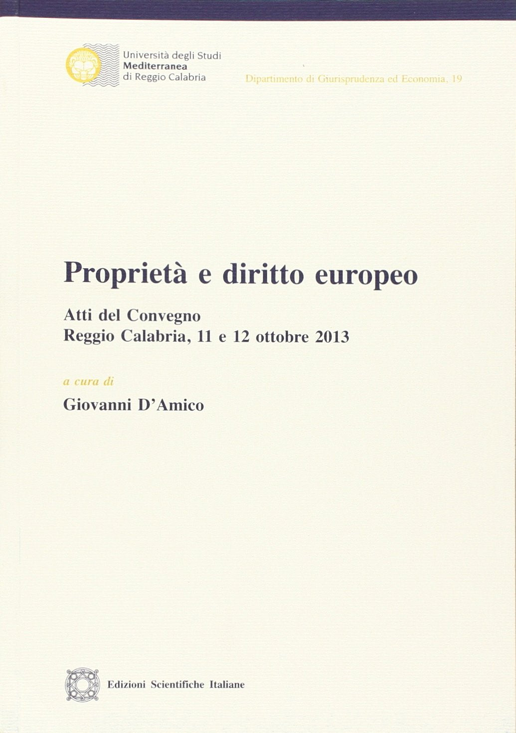 Proprietà e diritto europeo (Univ. Mediterranea) Law