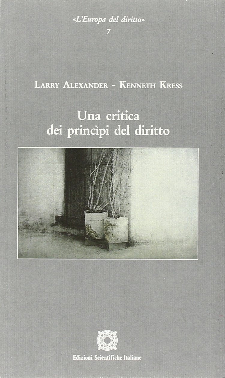 Una critica dei principi del diritto (L' Europa del diritto) Law