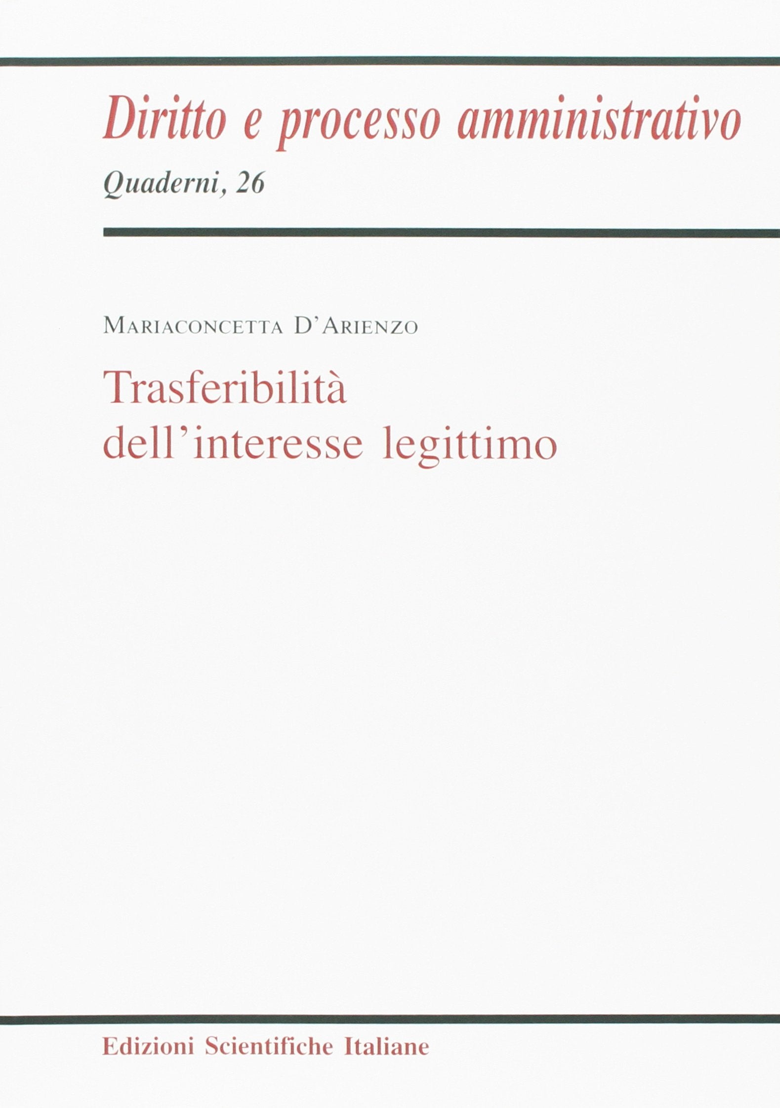 Trasferibilità dell'interesse legittimo book
