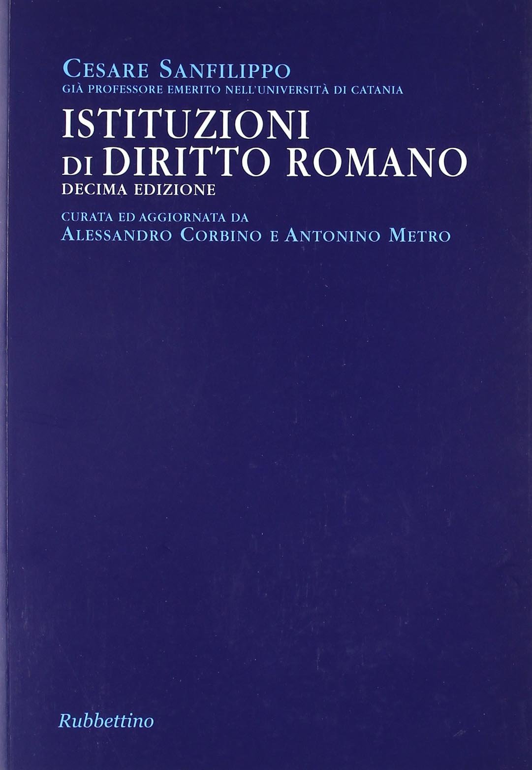 Istituzioni di diritto romano Law