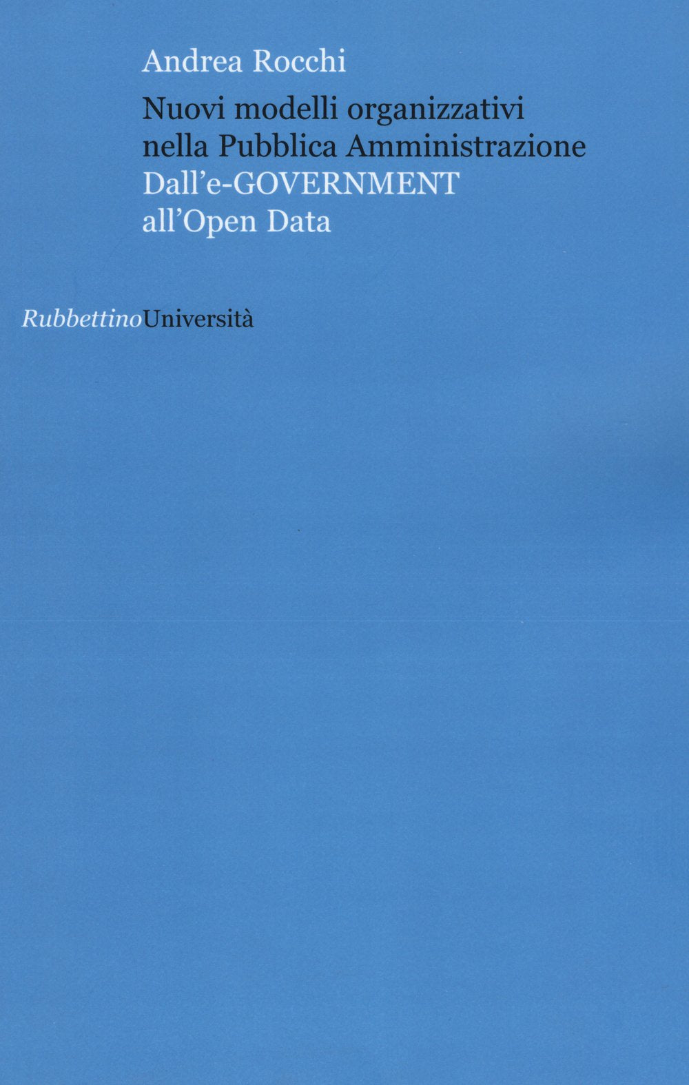 Nuovi modelli organizzativi nella pubblica amministrazione. Dall'e-government all'opena data (Università) Social Sciences