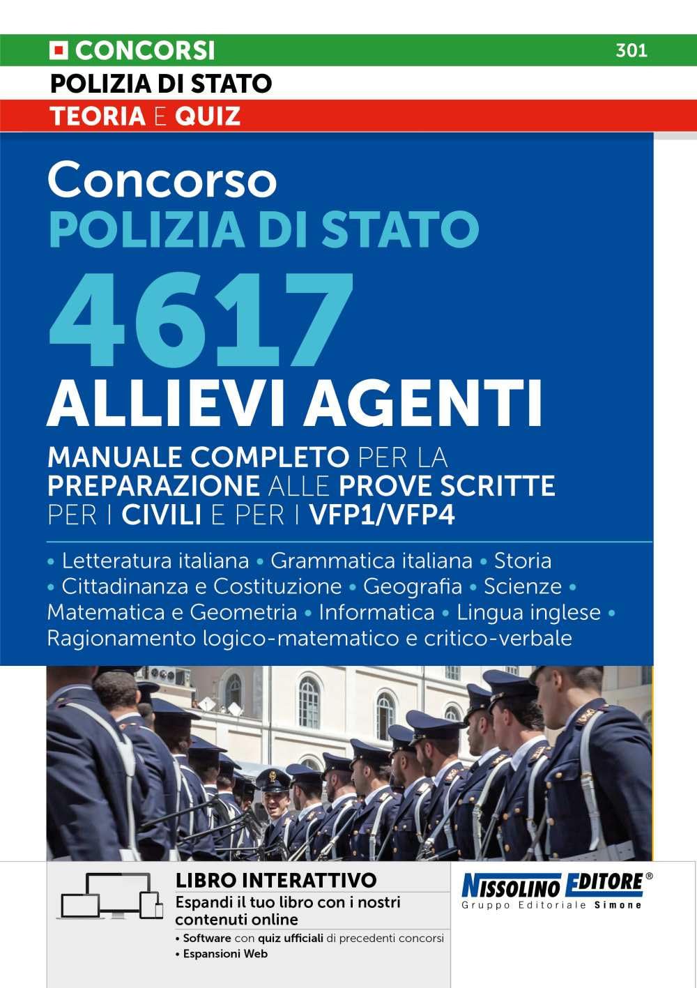 Concorso Polizia di Stato - 4617 Allievi Agenti - Manuale completo per la preparazione alle prove scritte per i Civili e per i VFP1/VFP4 book