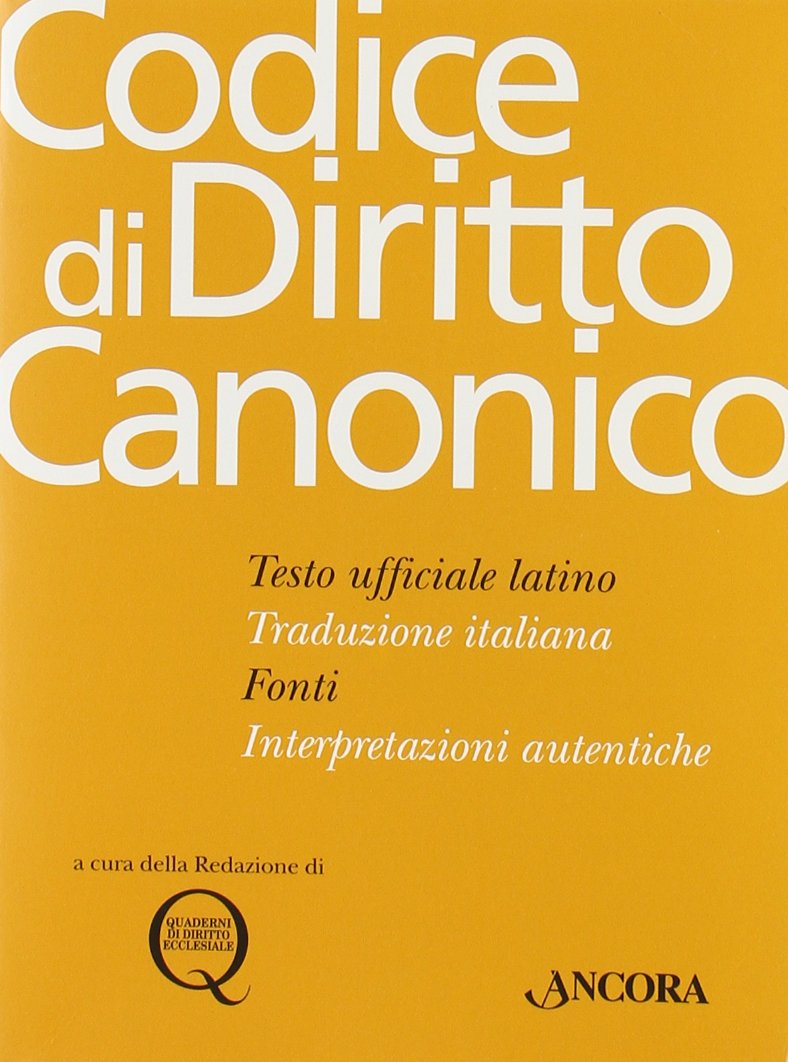 Codice di diritto canonico. Testo latino a fronte book