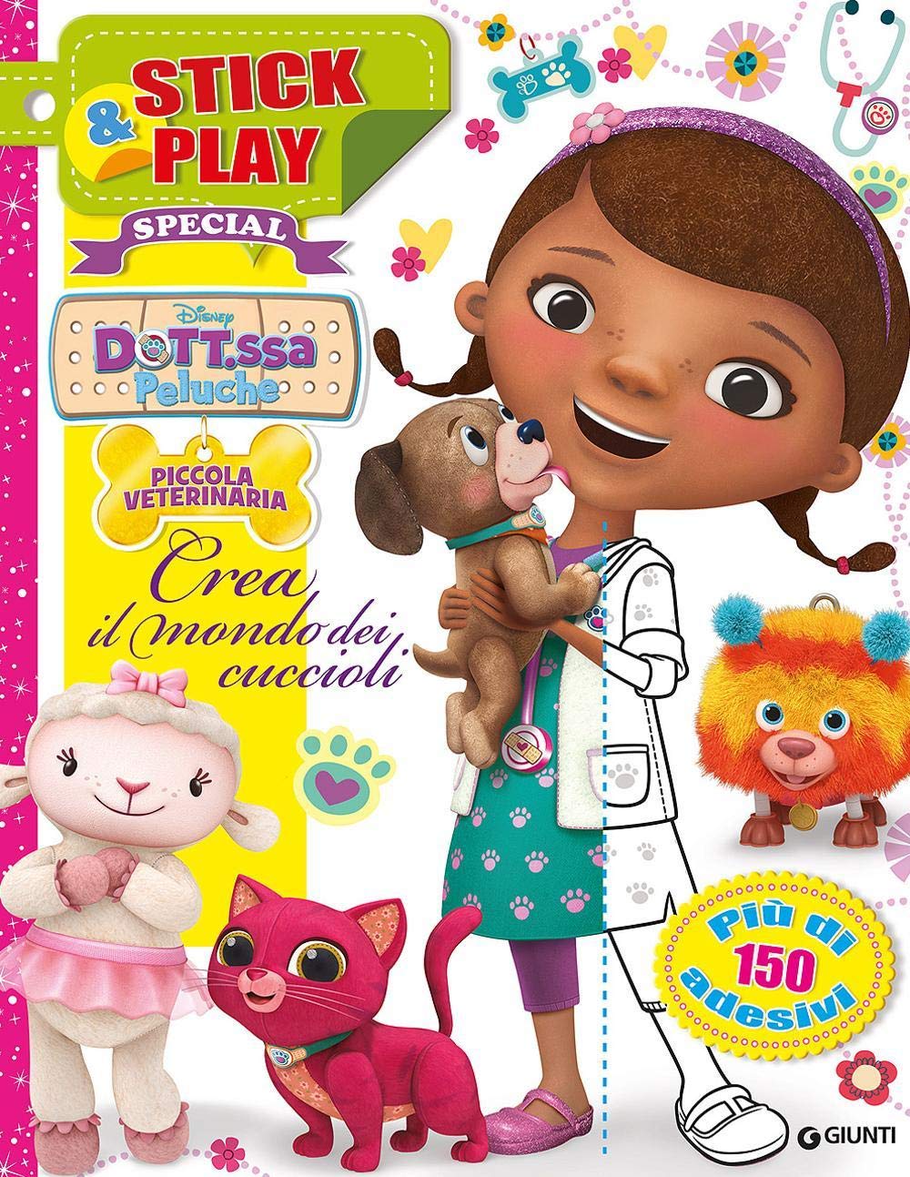 Crea il mondo dei cuccioli. Dott.ssa Peluche. piccola veterinaria. Stick & play special. Con adesivi. Ediz. illustrata book