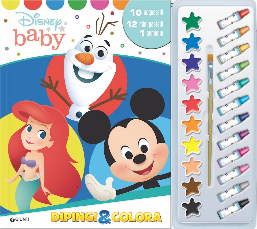 Disney baby. Dipingi & colora. Ediz. a colori. Con 12 mini pastelli, 10 acquerelli e 1 pennello Tiptoi & Games