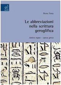 Le abbreviazioni nella scrittura geroglifica. Antico regno. Epoca greca Social Sciences