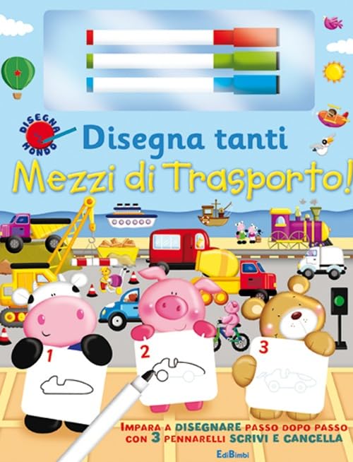 Disegna tanti mezzi di trasporto! Disegnamondo. Ediz. illustrata Non-fiction