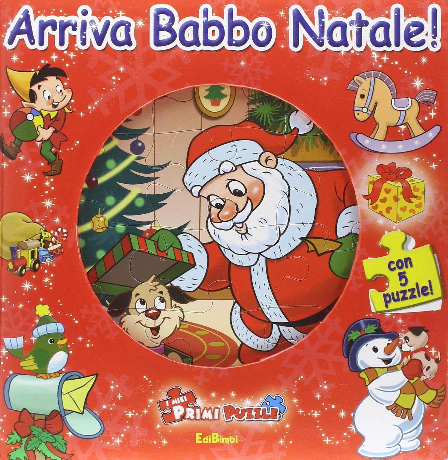 Arriva Babbo Natale! Book&puzzle. Ediz. a colori. Con 5 puzzle book