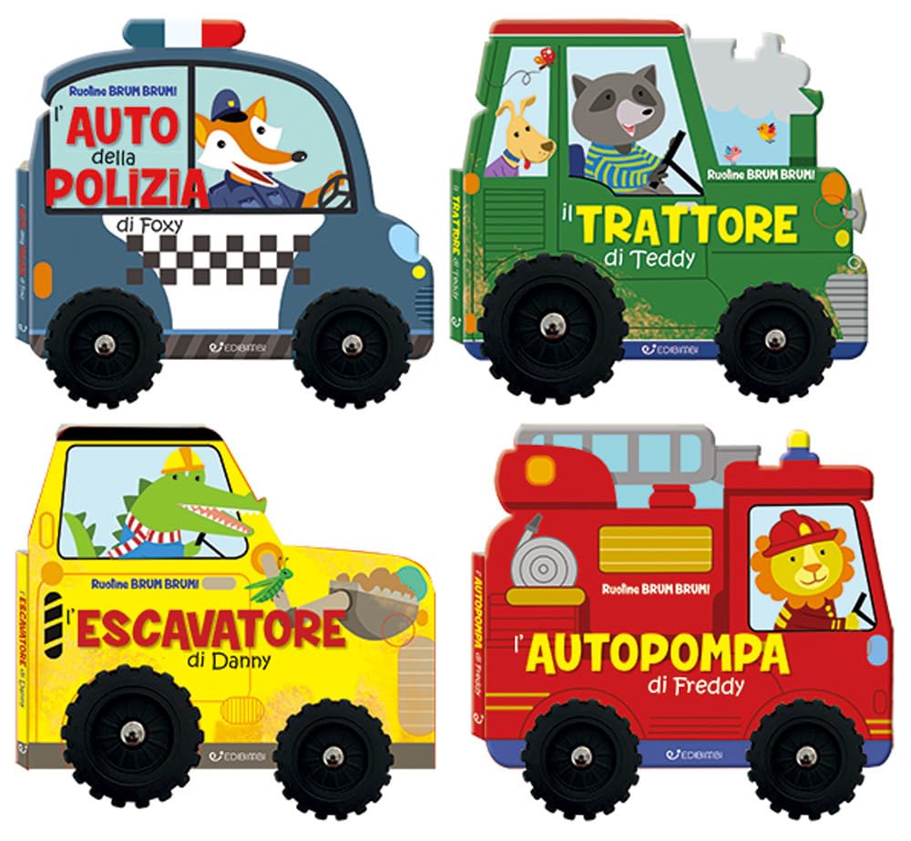 Brum brum: Il trattore di Teddy-L'autopompa di Freddy-L'auto della polizia di Foxy-L'escavatore di Danny Non-fiction
