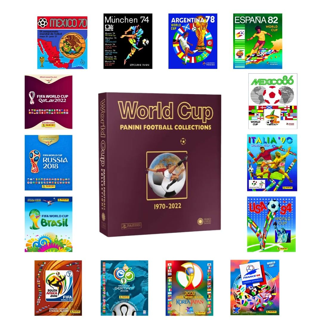 Panini WM Weltmeisterschaft 1970 - 2022 Stickeralbum all Sticker Album World Cup – Komplettes Stickeralbum der Fußball-Weltmeisterschaft mit allen Stickern, legendären Spielern Books