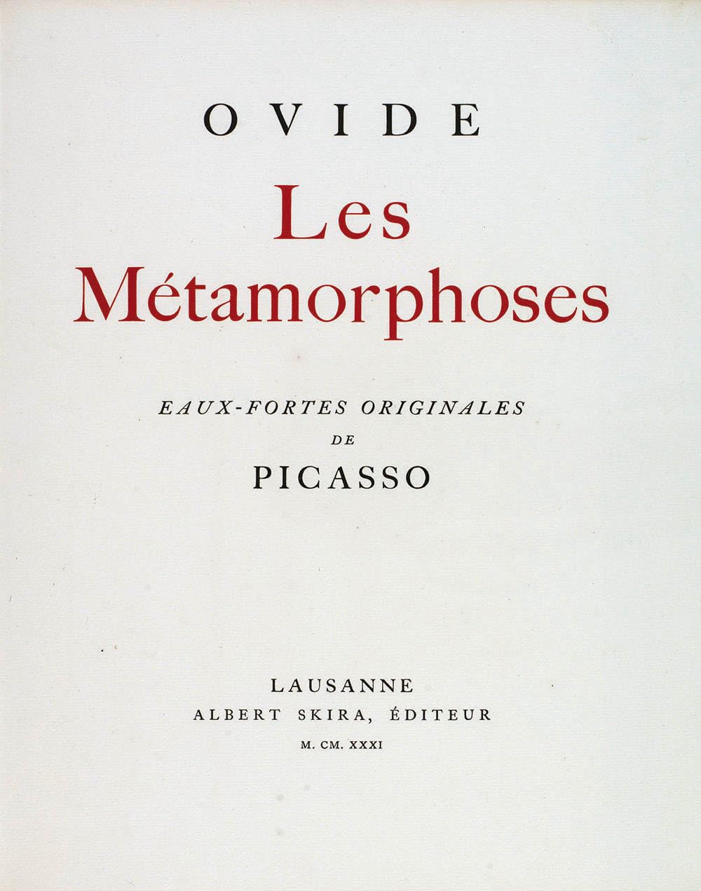 Ovid Les Metamorphoses: Eaux-Fortes Originales de Picasso with Etchings by Pablo Picasso: Copy # 280 book