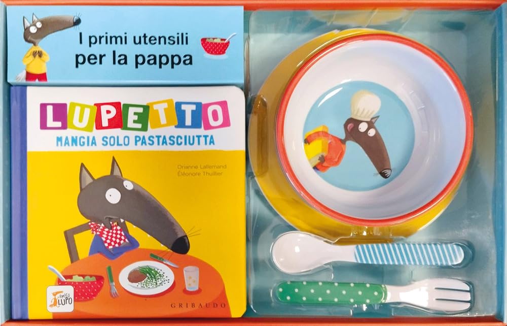 A tavola! Lupetto. Amico lupo. Ediz. a colori. Con set per la pappa book