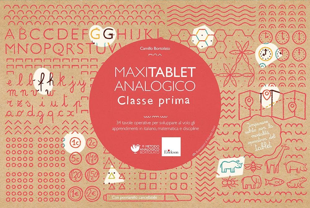 Maxi tablet analogico. Classe prima. 34 tavole operative per sviluppare al volo gli apprendimenti in italiano, matematica e discipline. Con lavagnetta. Con pennarello cancellabile book
