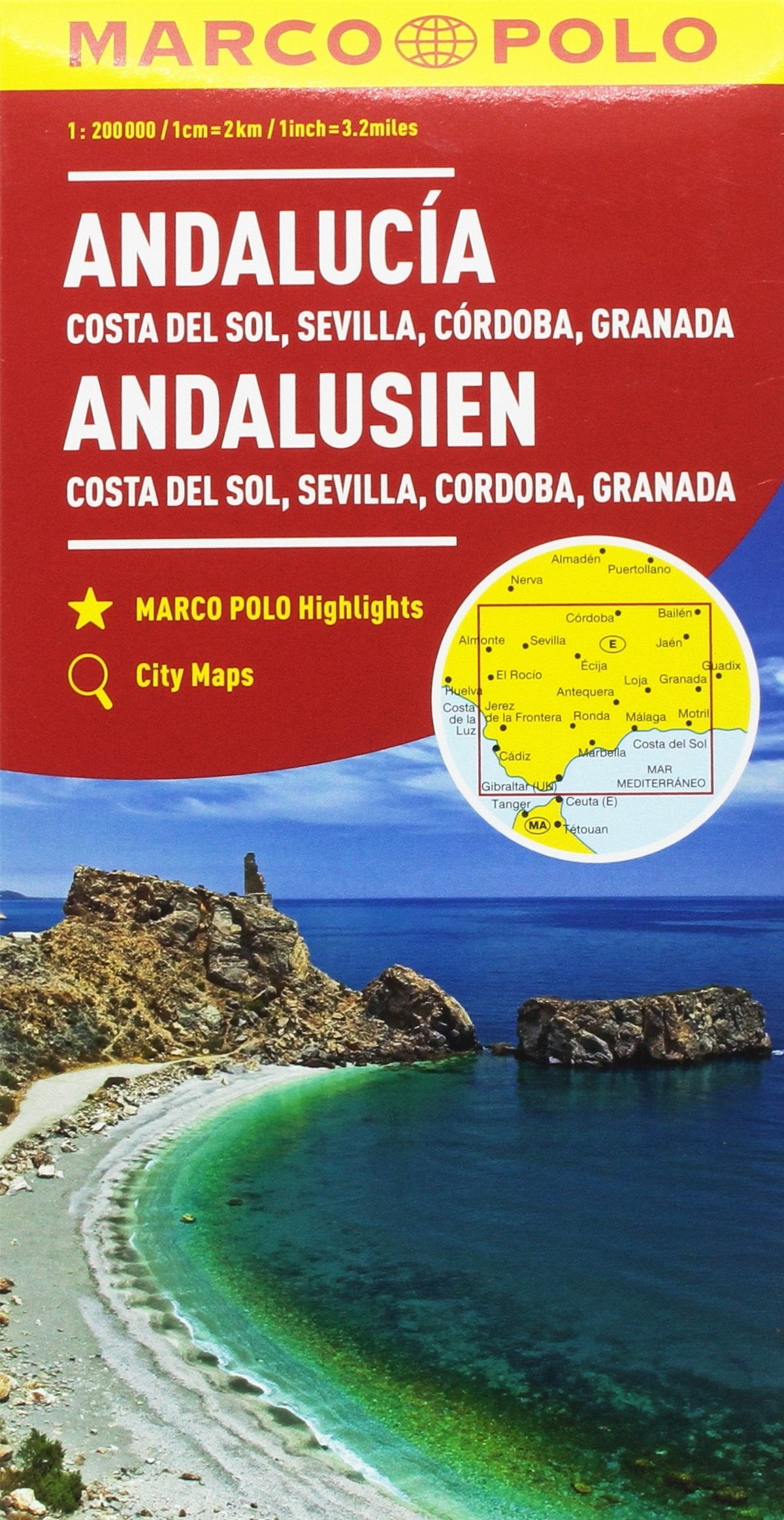 Andalusia, Costa del sole, Siviglia, Cordoba, Granada 1:200.000 (Carte stradali Marco Polo) Leisure, Home & Garden