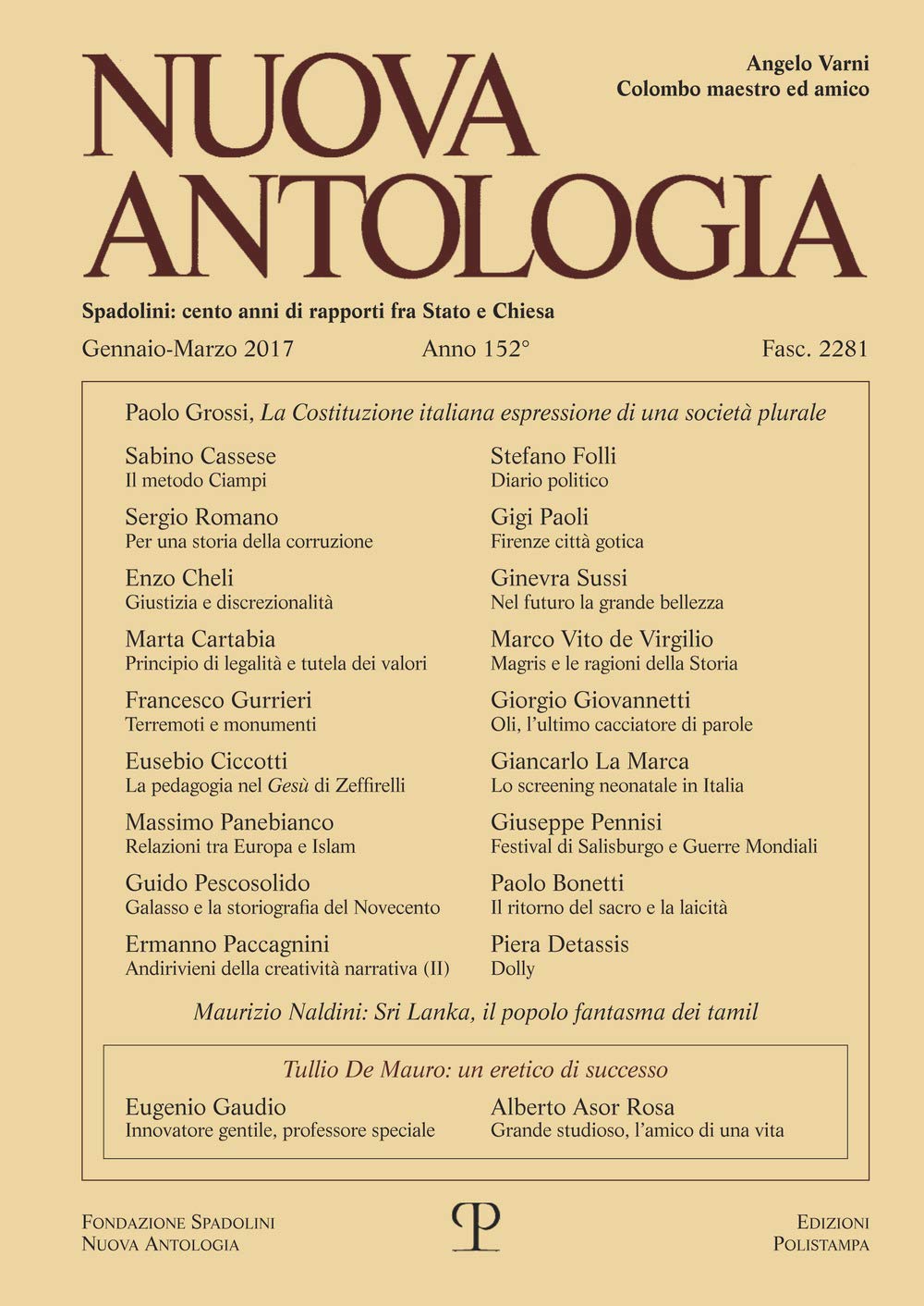 Nuova Antologia - A. Clii, N. 2281, Gennaio-marzo 2017: Rivista Di Lettere, Scienze Ed Arti. Serie Trimestrale Fondata Da Giovanni Spadolini Law