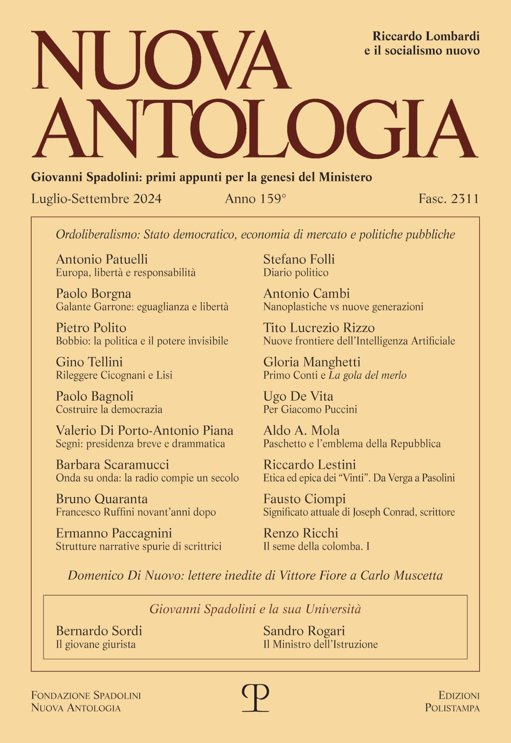 Nuova Antologia - A. CLIX, N. 2311, Luglio-Settembre 2024: Rivista Di Lettere, Scienze Ed Arti. Serie Trimestrale Fondata Da Giovanni Spadolini book