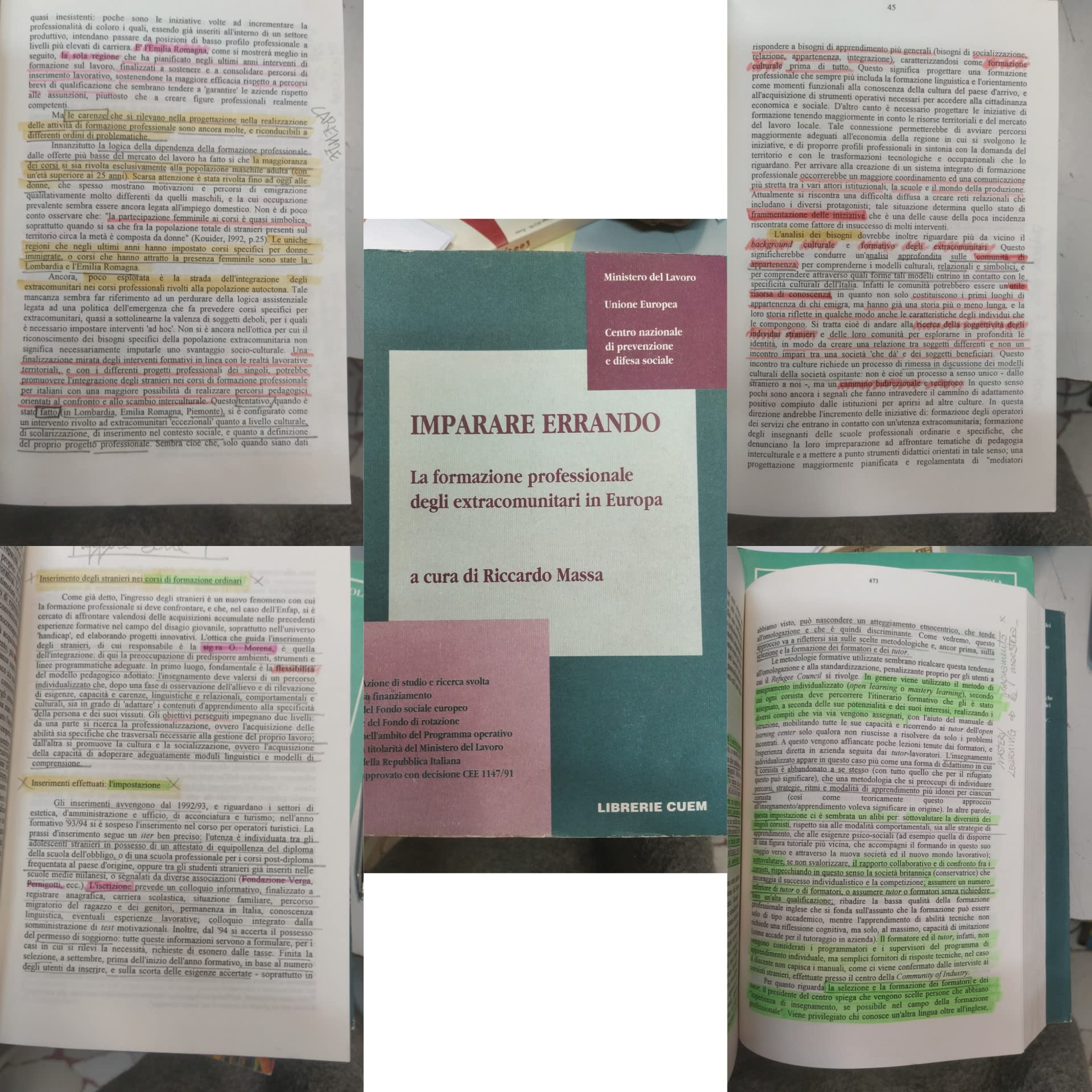 Imparare errando. La formazione professionale degli extracomunitari in Europa (Pedagogia e psicologia) Books