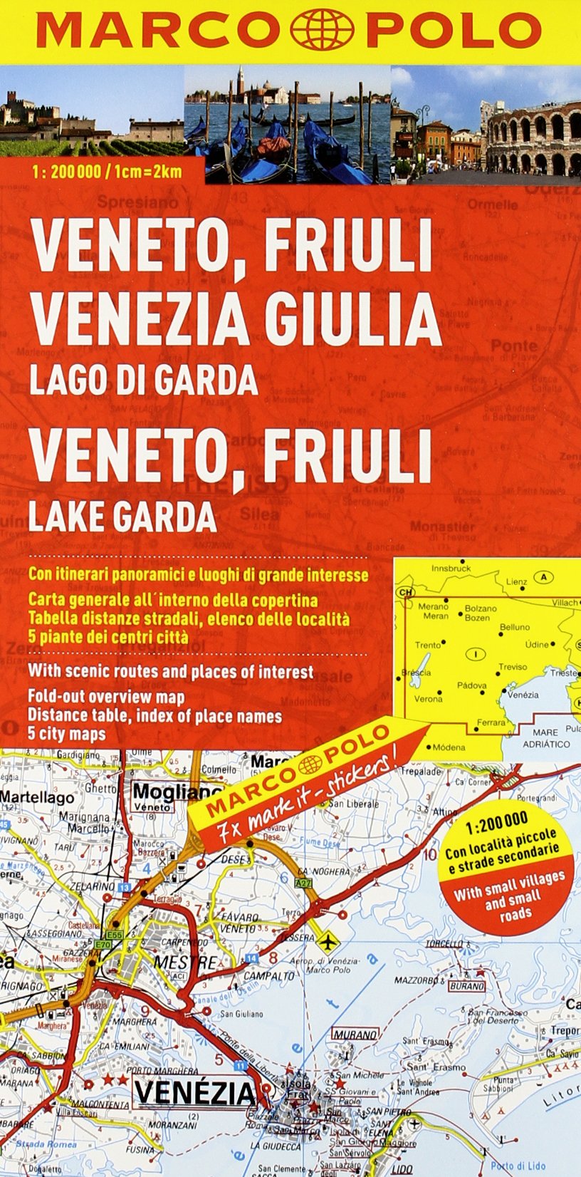 Veneto, Friuli Venezia Giulia, Lago di Garda 1:200.000. Ediz. multilingue (Carte stradali Marco Polo) Leisure, Home & Garden