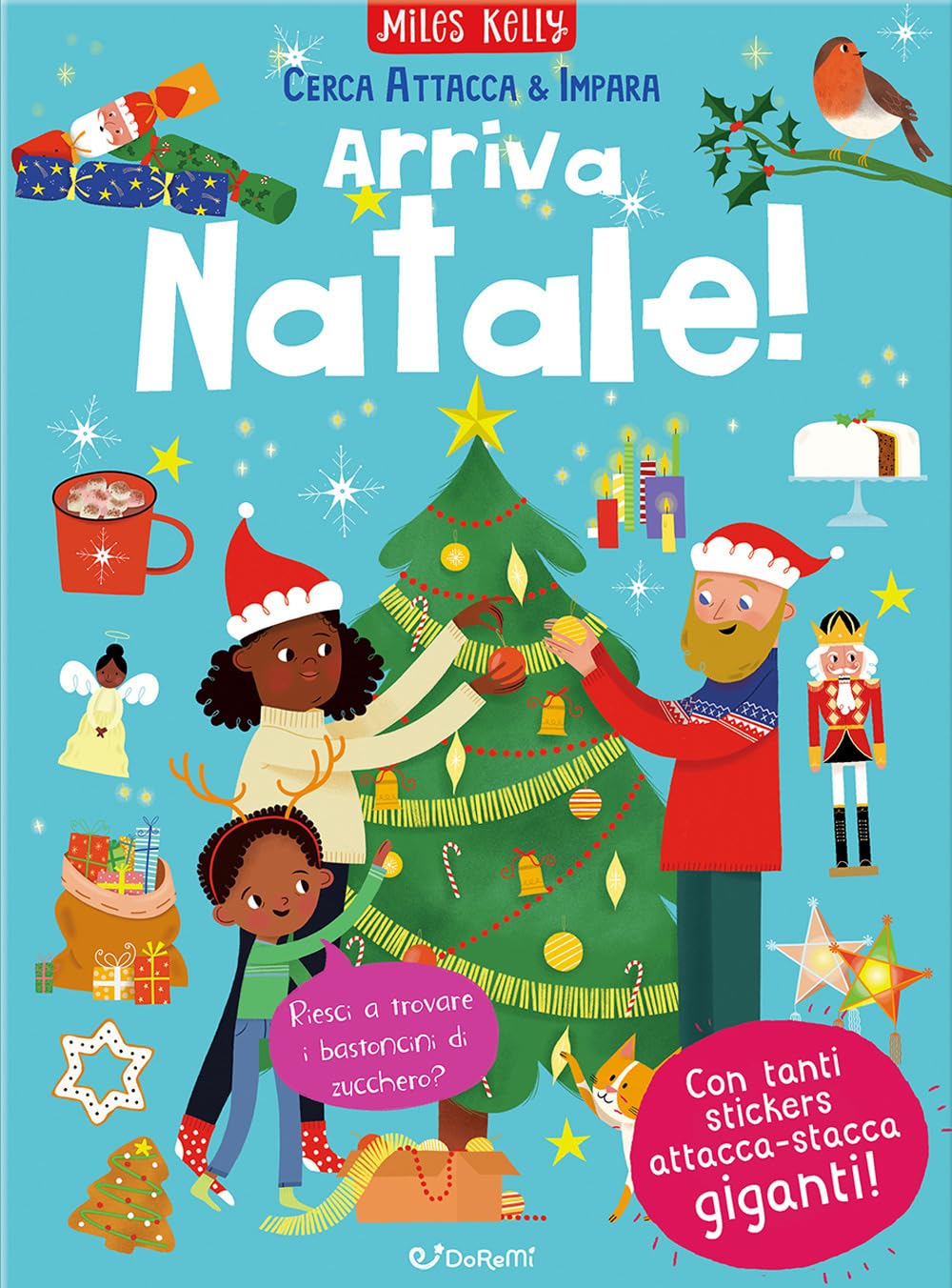Arriva Natale! Cerca attacca & impara. Con adesivi. Ediz. illustrata book