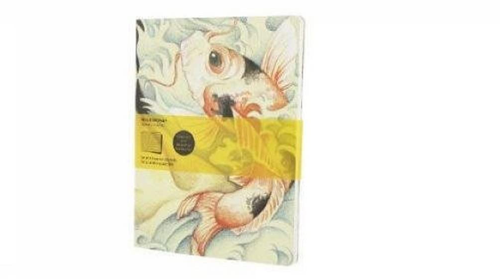 Moleskine Cover Art Carp Fish. Set of 2 Squared Journals Stationery