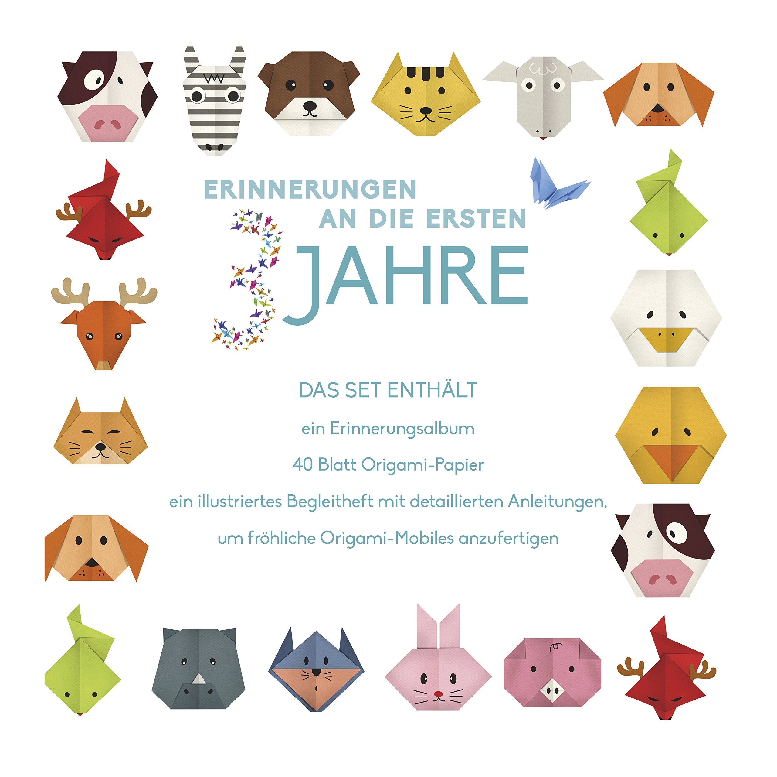 Erinnerungen an die ersten 3 Jahre (für Jungen): Erinnerungs-Album 80 Seiten, Booklet mit Faltbeispielen 24 Seiten plus 40 farbige Original-Origamipapiere zusammen in einer Box Hobbies & Crafts