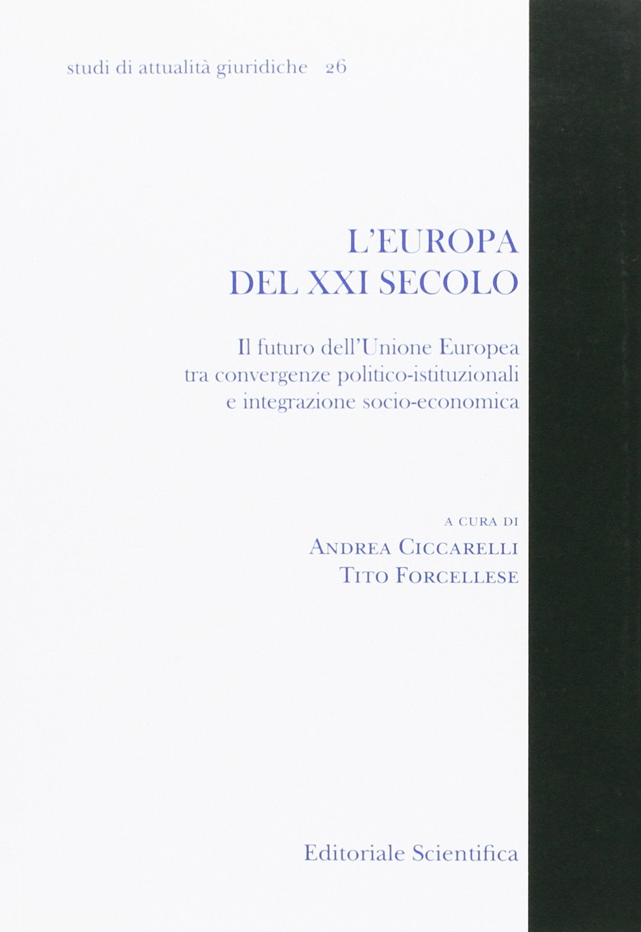 L'Europa del XXI secolo. Il futuro dell'Unione Europea tra convergenze politico-istituzionali e integrazione socio-economica (Studi di attualità giuridiche) Law