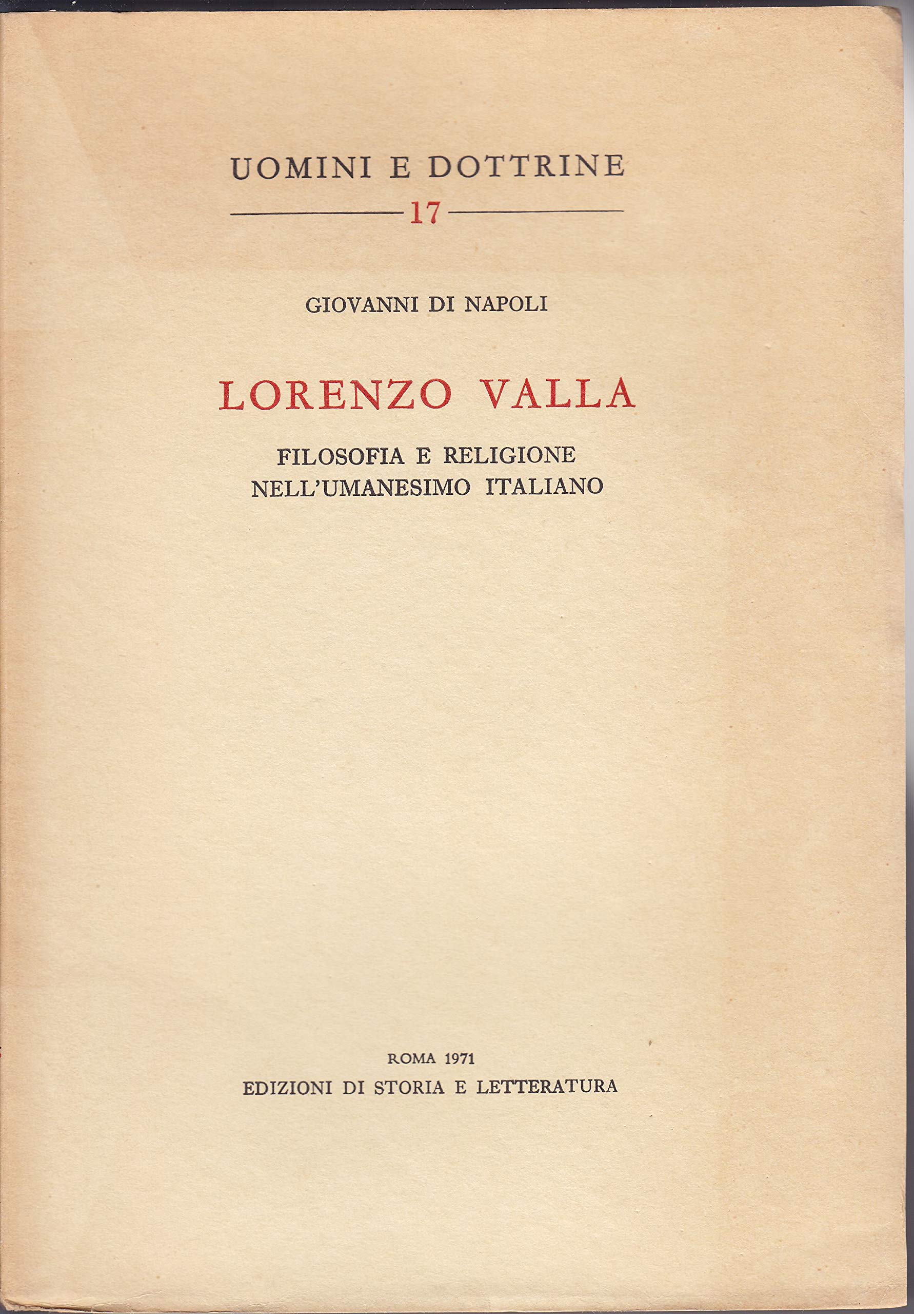 Lorenzo Valla. Filosofia e religione nell'umanesimo italiano book