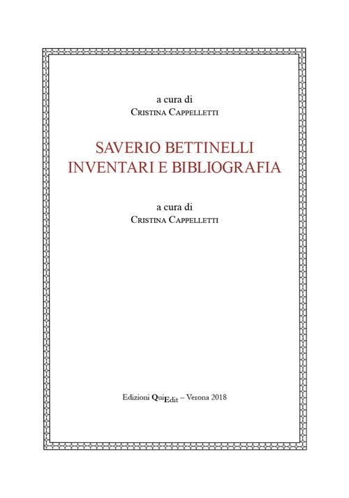 Saverio Bettinelli. Inventari e bibliografia book