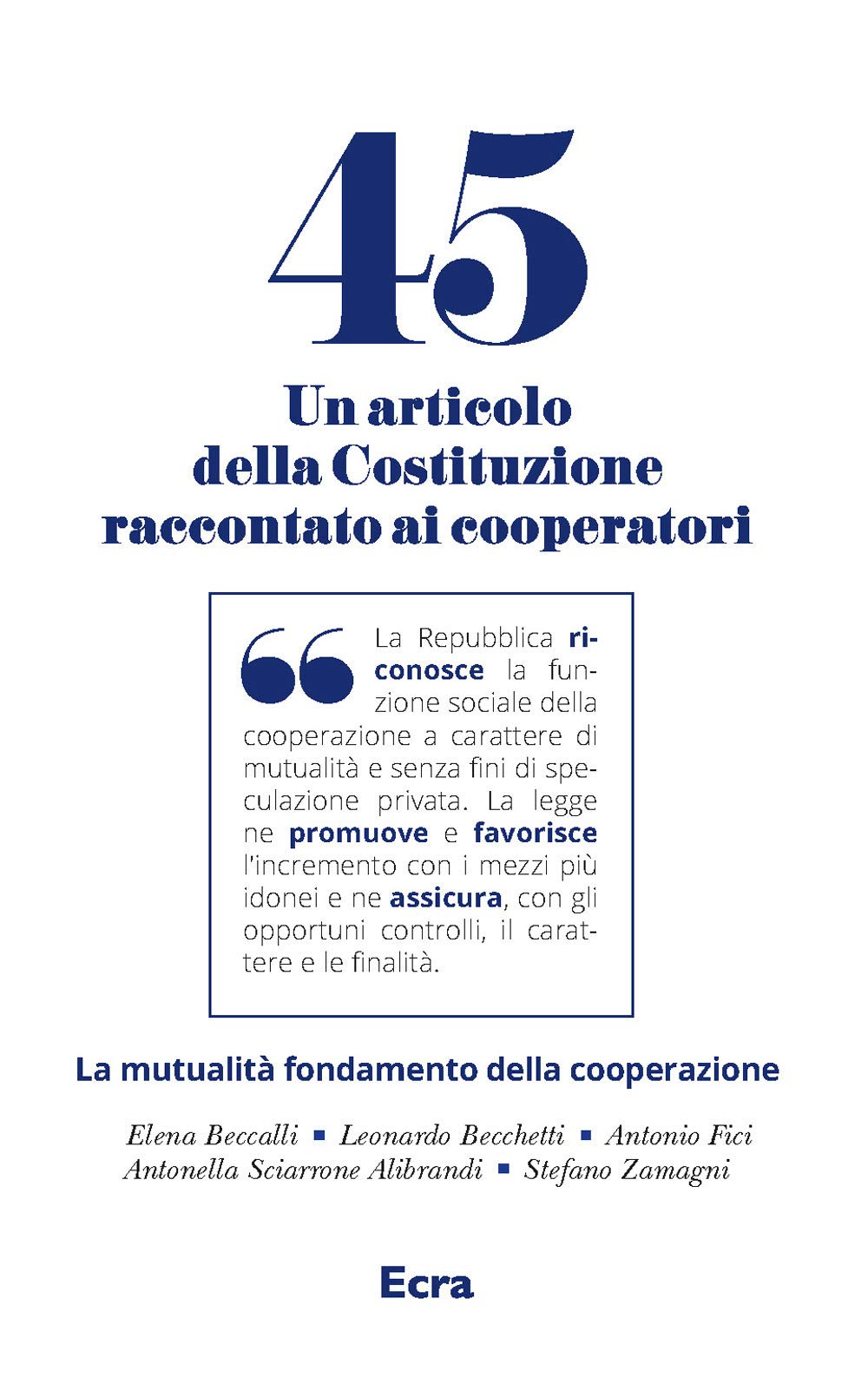 Art. 45. Un articolo della Costituzione raccontato ai cooperatori book