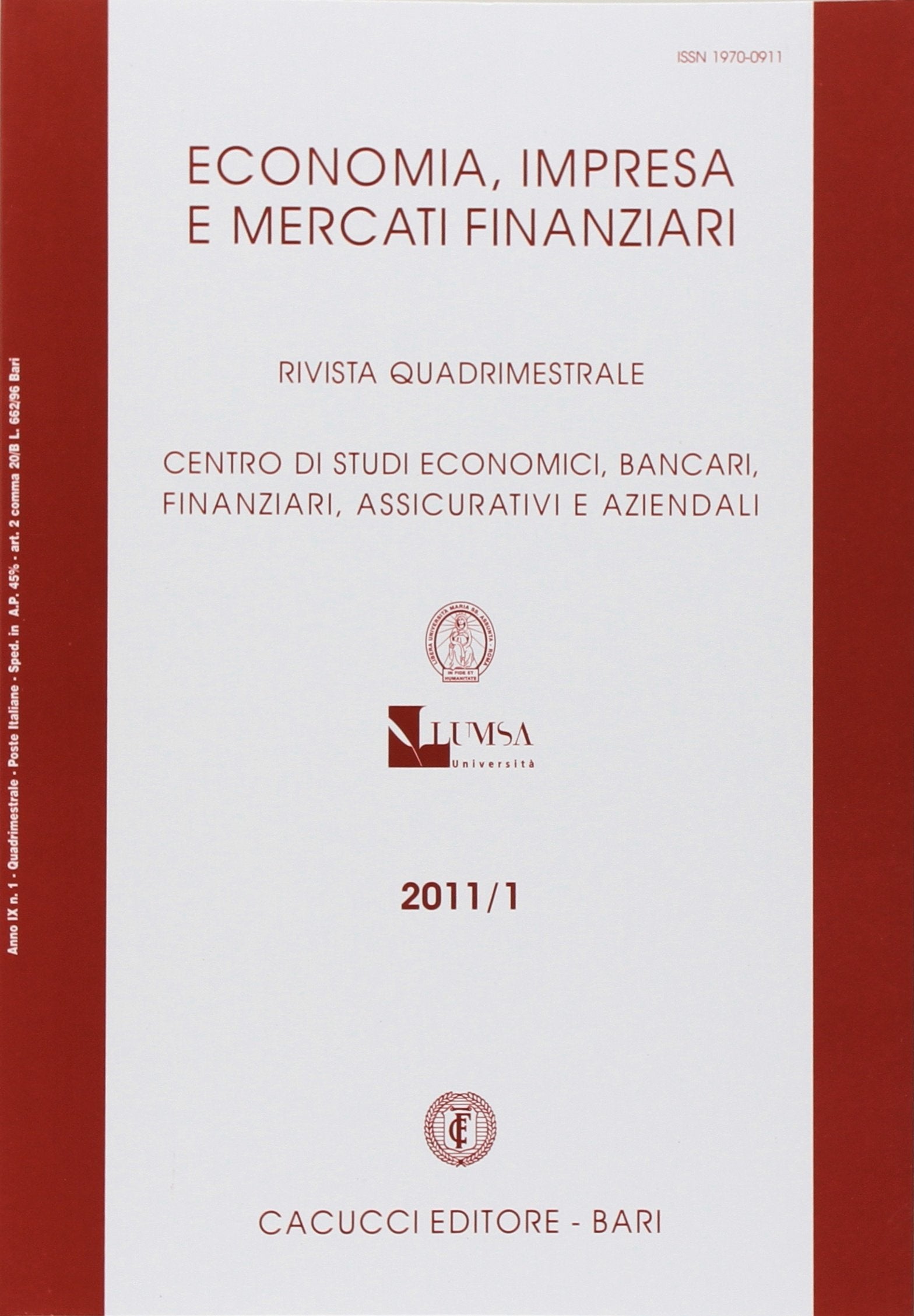 Economia, imprese e mercati finanziari. Rivista quadrimestrale (2011) (Vol. 1) book