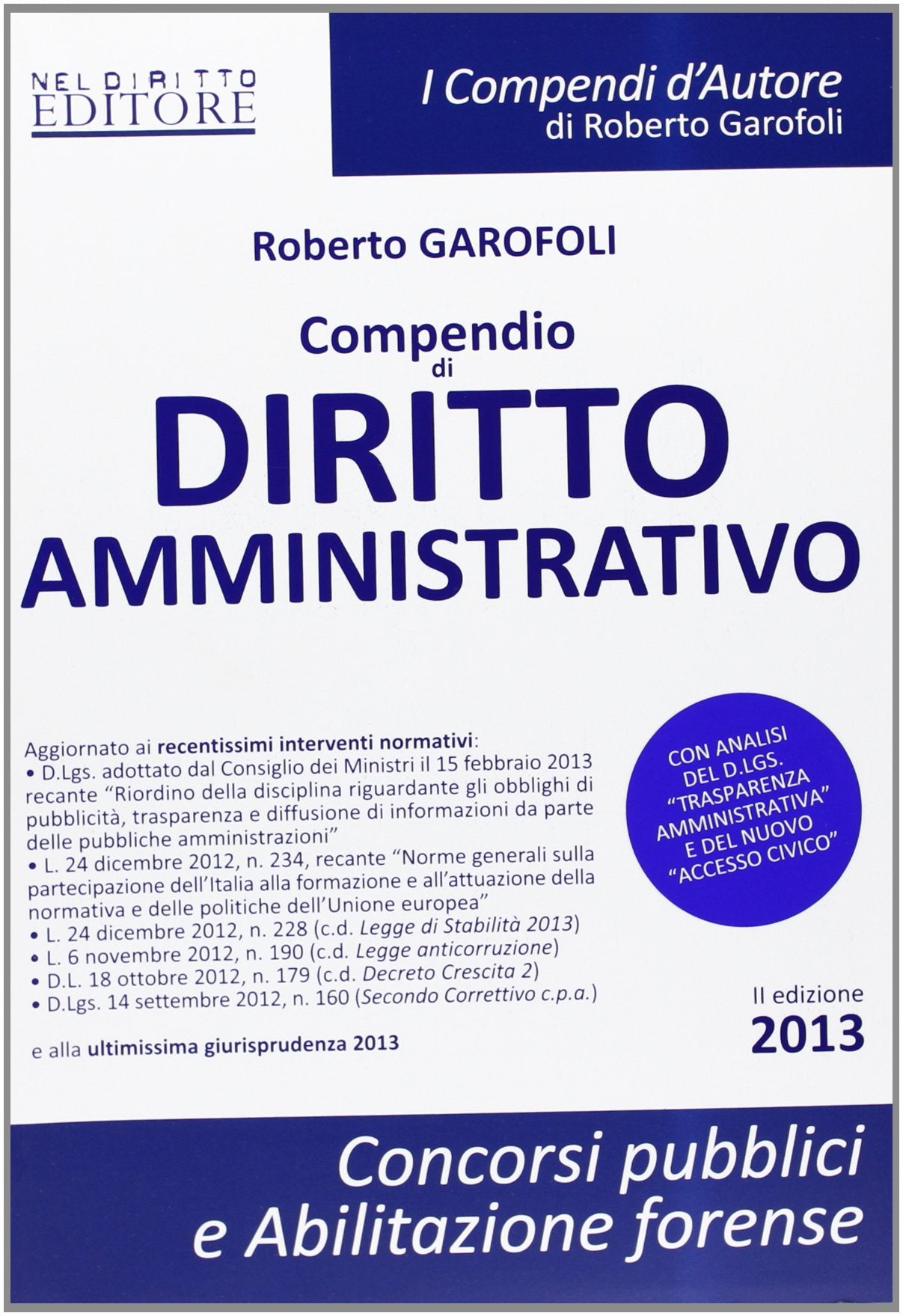 Compendio di diritto amministrativo book