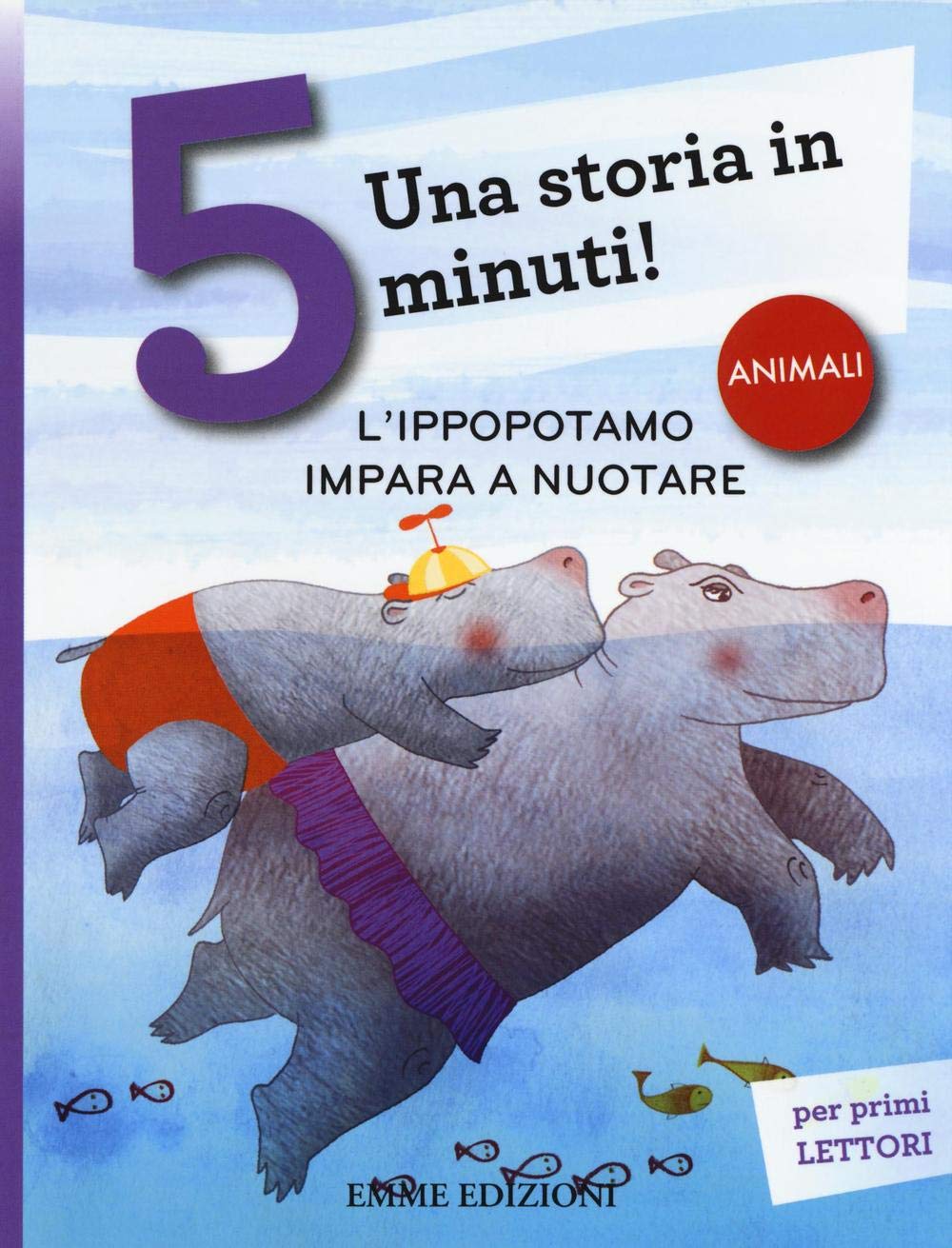 L' ippopotamo impara a nuotare. Una storia in 5 minuti! Children's books