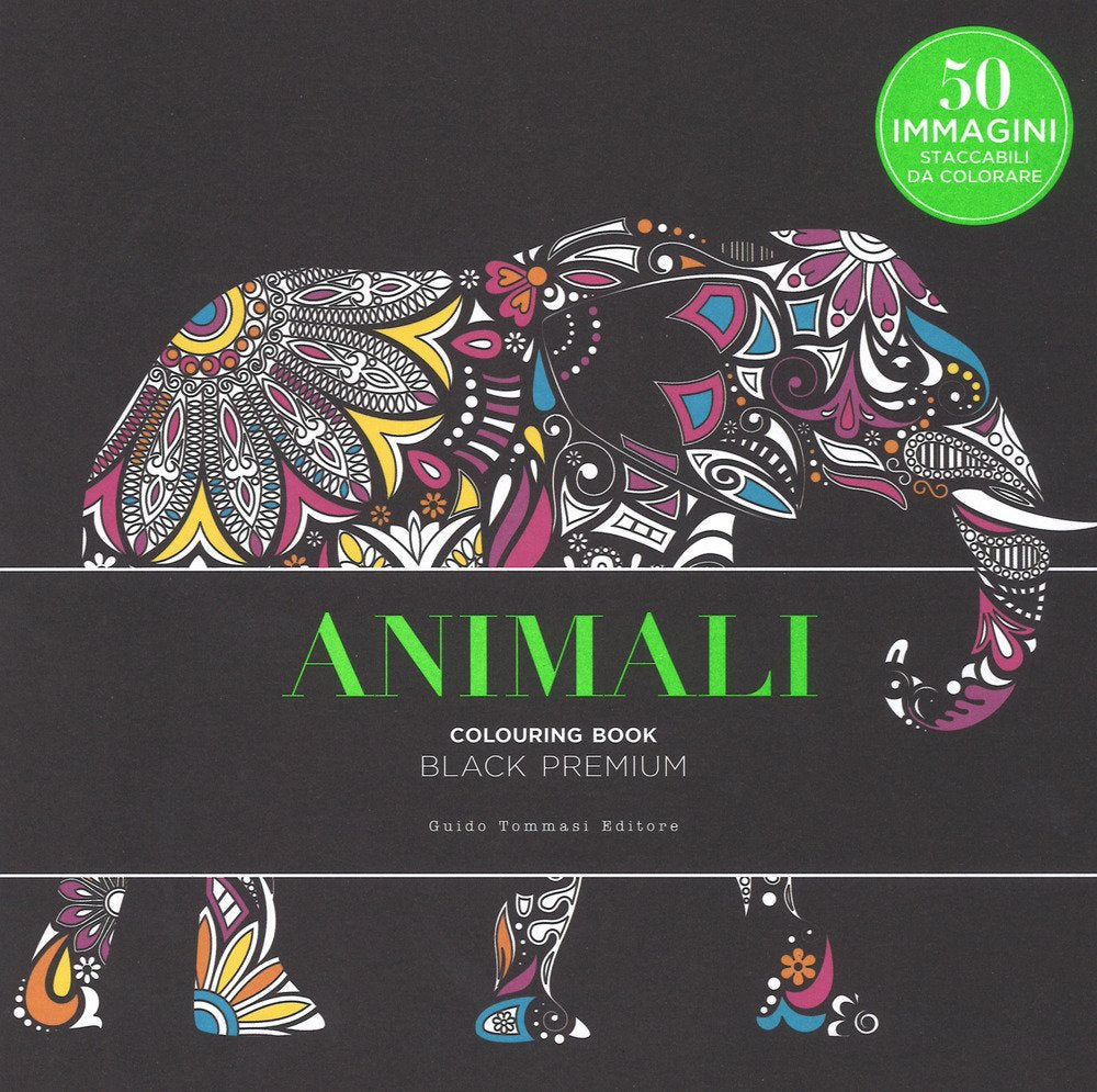 Animali. Black premium. Colouring book antistress book