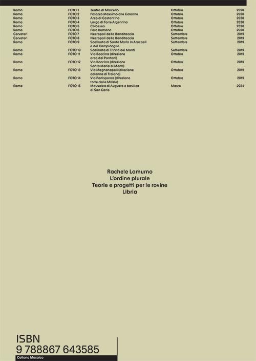 L'ordine plurale. Teorie e progetti per le rovine book