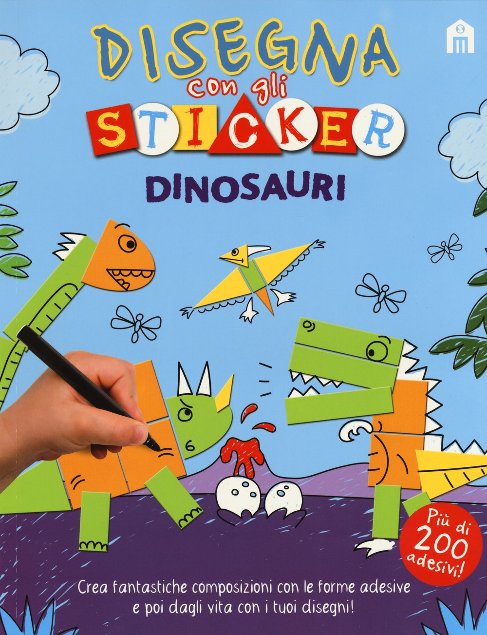 Dinosauri. Disegna con gli sticker. Ediz. illustrata book