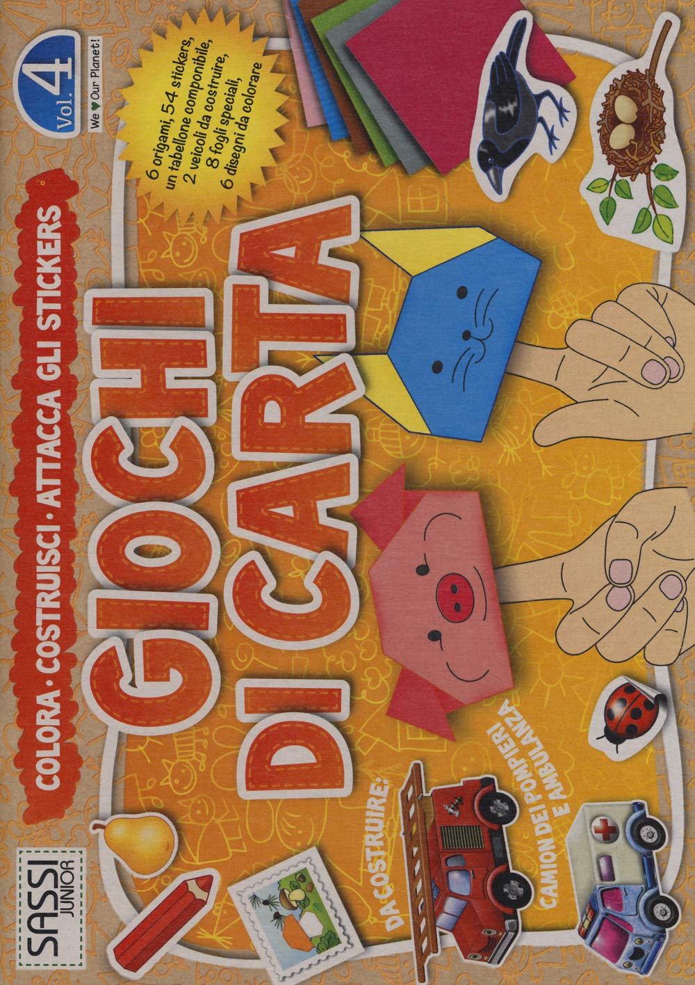 Giochi di carta. Colora, costruisci, attacca gli stickers. Ediz. illustrata (Vol. 4) book
