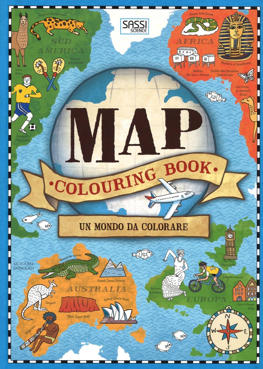 Map colouring book. Un mondo da colorare. Ediz. illustrata book