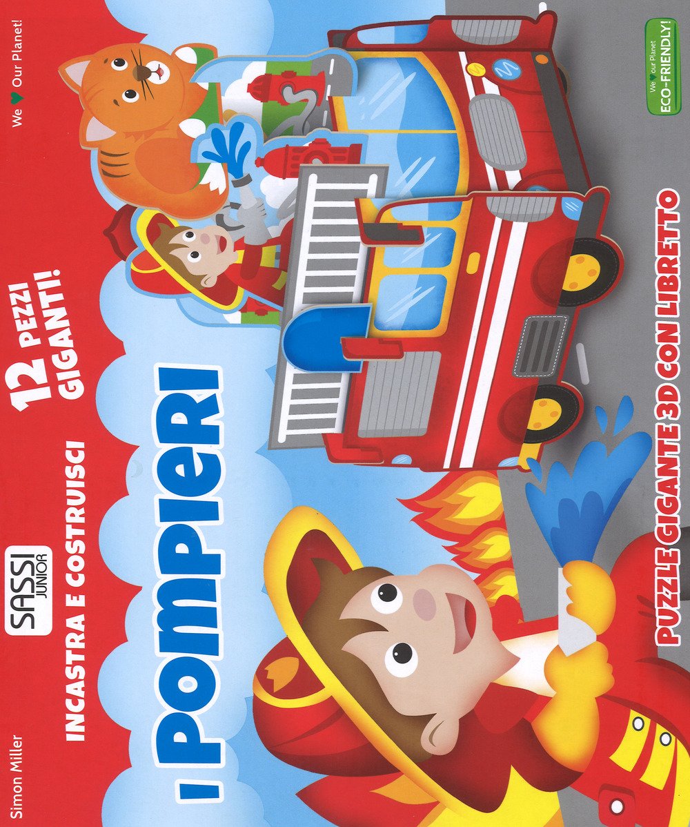 I pompieri. Incastra e costruisci. Libro puzzle. Ediz. a colori. Con Gioco book