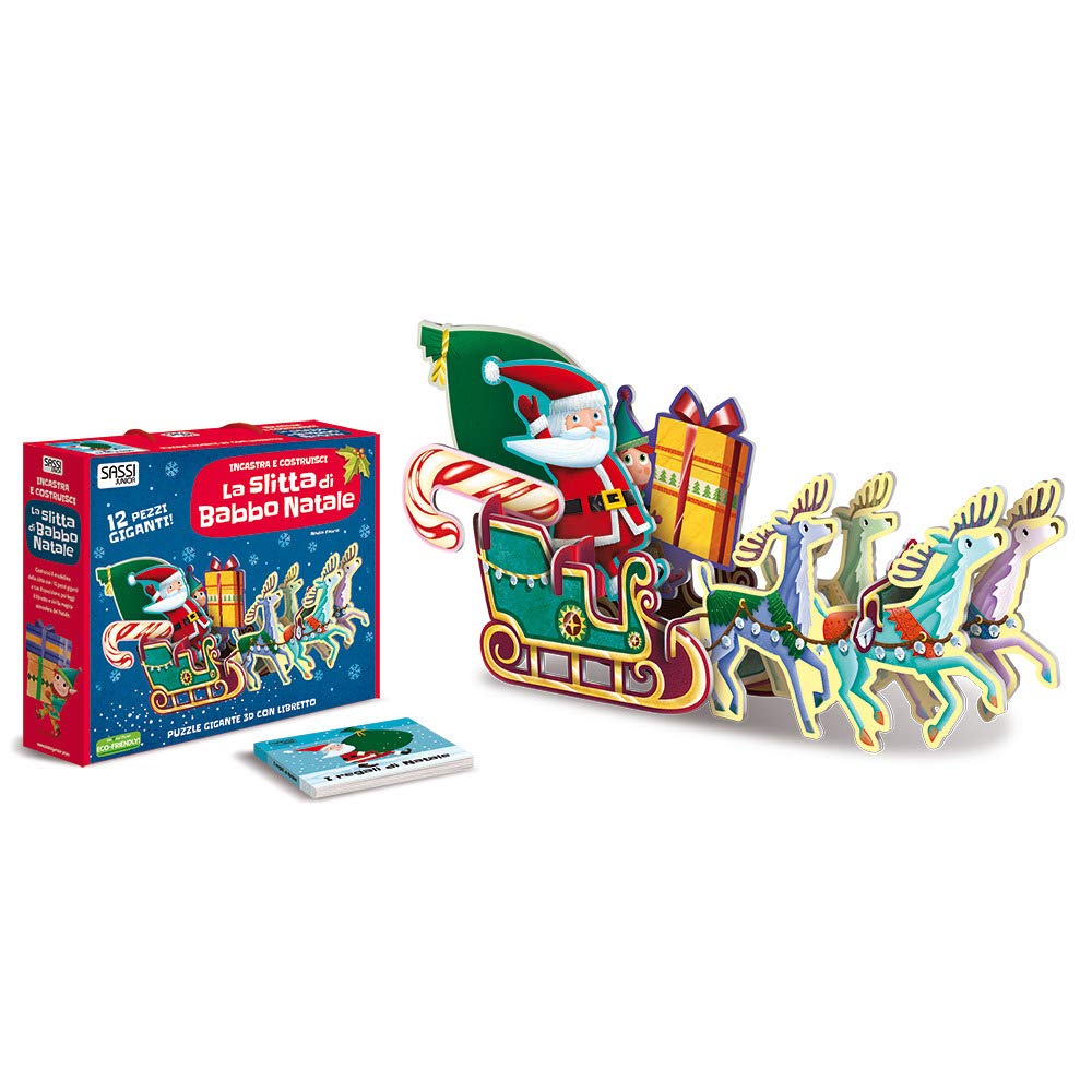 La slitta di Babbo Natale. Incastra e costruisci. Ediz. a colori. Con puzzle book