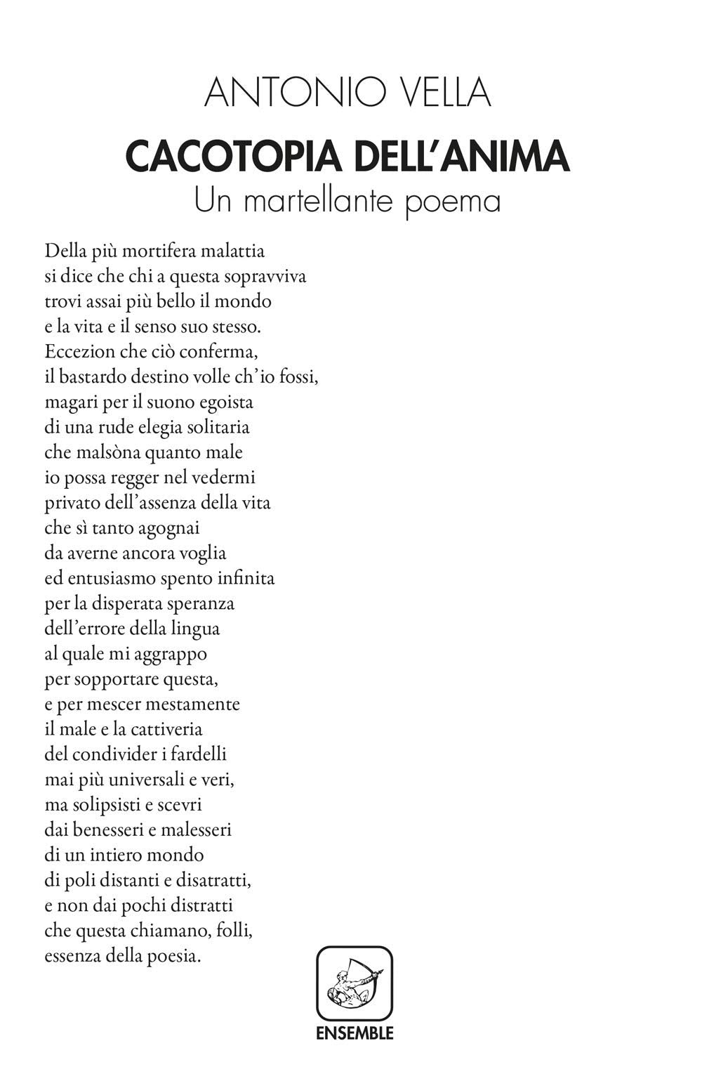 Cacotopia dell'anima. Un martellante poema Poetry