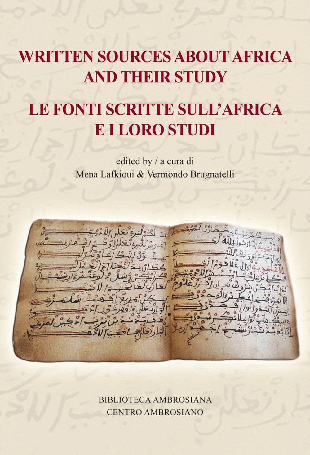 Written sources about Africa and their study-Le fonti scritte sull'Africa e i loro studi book