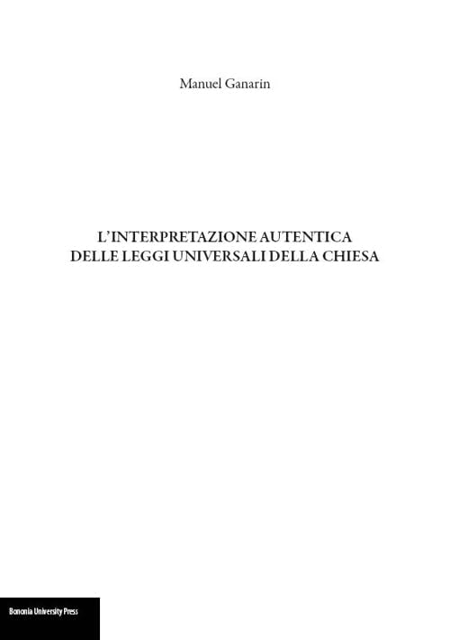 L'interpretazione autentica delle leggi universali della Chiesa Books