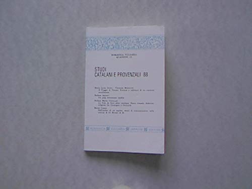 Studi catalani provenzali (Vol. 88) (Quaderni di Romanica vulgaria) Contemporary literature