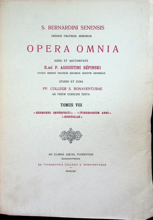 Sermones imperfecti, Itinerarium anni, Epistolae (S. Bernardinus Senensis) Religion & Esotericism