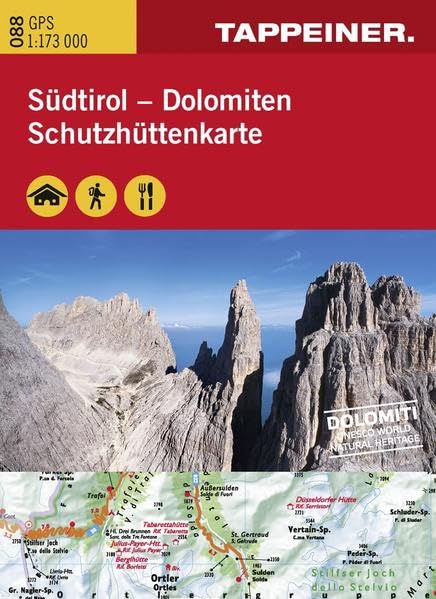 Schützhüttenkarte Südtirol 1 : 173.000 Leisure, Home & Garden