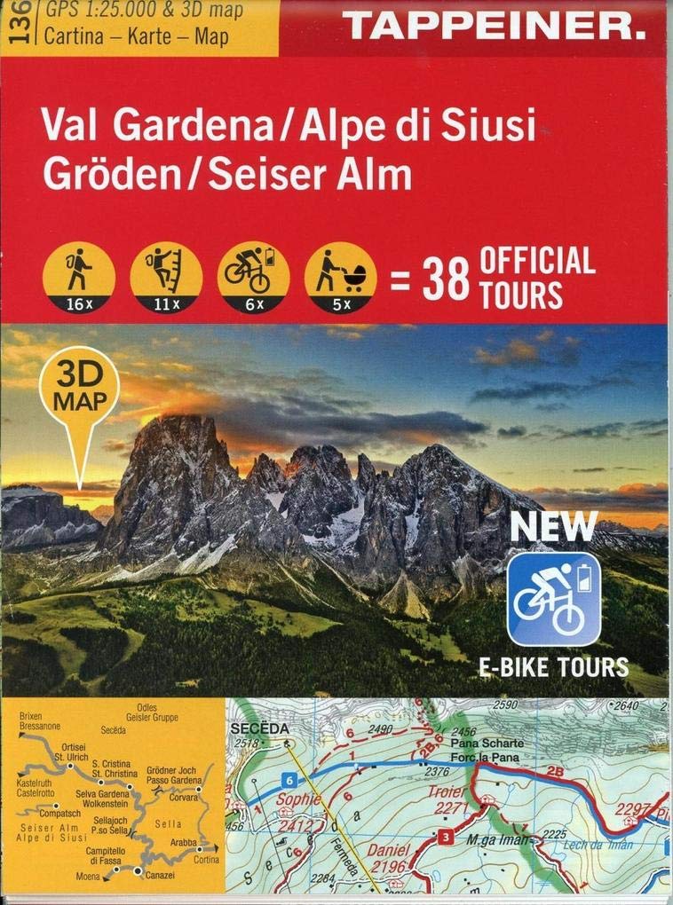 3D-Wanderkarte Gröden / Seiser Alm 1 : 25.000 Leisure, Home & Garden