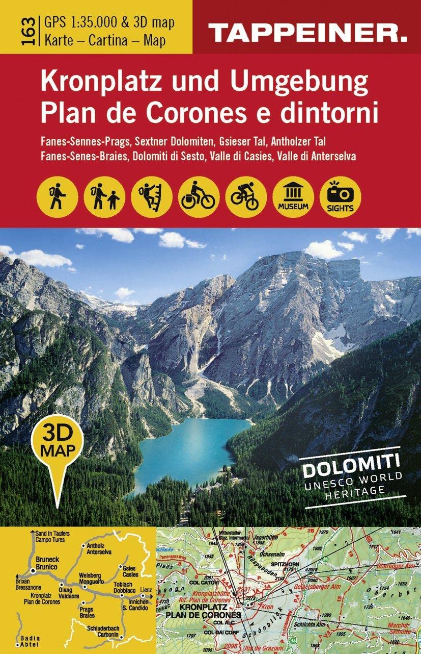 3D Wanderkarte Kronplatz und Umgebung 1 : 35.000 Leisure, Home & Garden