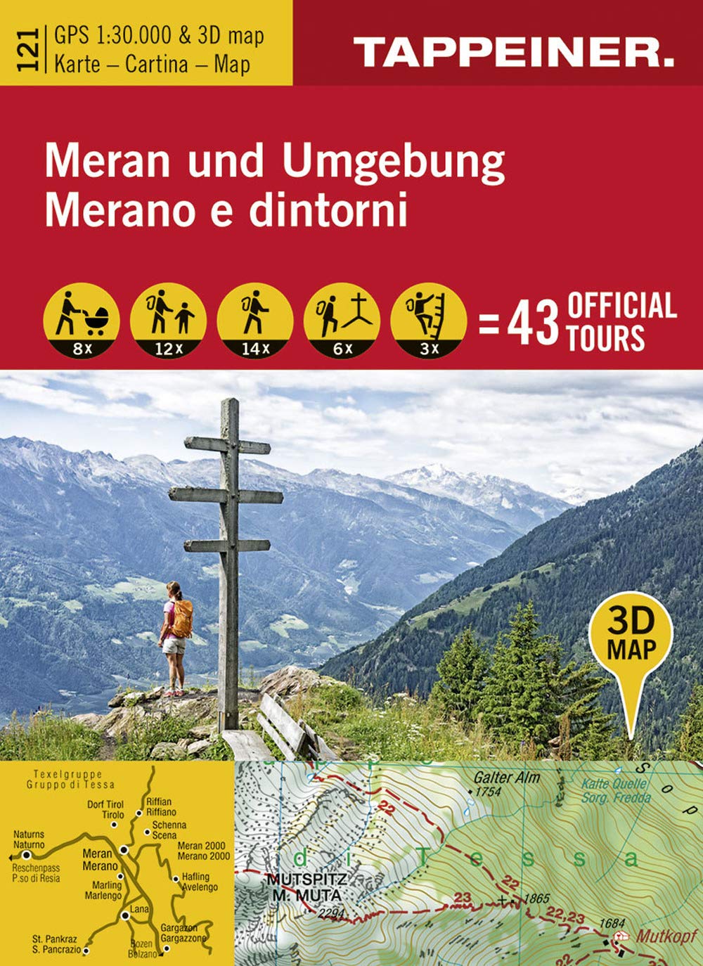 Wanderkarte Meran und Umgebung: Cartina escursionistica Merano e dintorni (Kombinierte Sommer-Wanderkarten Südtirol: Topografische Karte + 3D-Panoramakarte) Leisure, Home & Garden