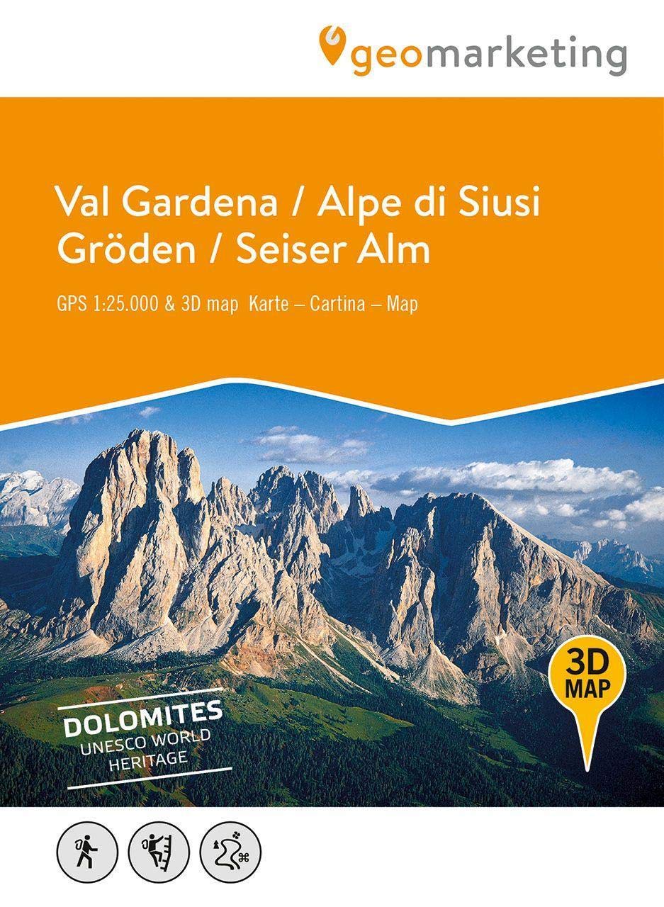 3D-Wanderkarte Gröden / Seiser Alm 1:25000 Leisure, Home & Garden